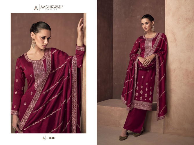 Gulkand Zaha By Aashirwad 9582-9586 Wedding Salwar Suit Catalog